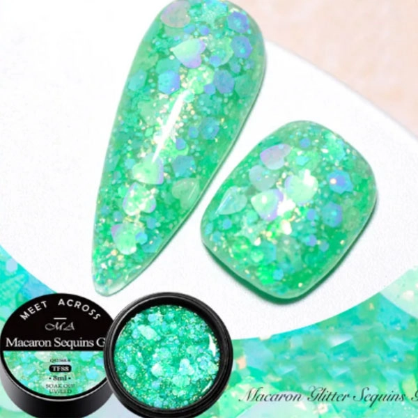 UV/LED farebný gél -  Macaron glitter, 8ml