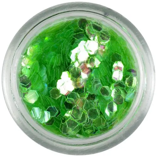 Svetlozelené konfety - šesťhrany aquaelements