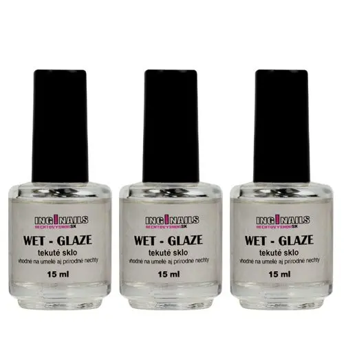 3x Wet Glaze - tekuté sklo Inginails 15ml