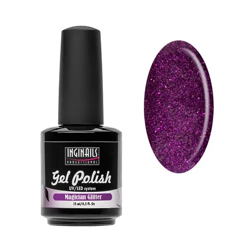 Glitrový UV gél/lak Inginails Professional - Magician Glitter 15ml