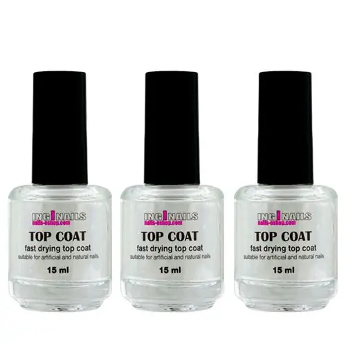 3x Top Coat 15ml - rýchloschnúci nadlak Inginails