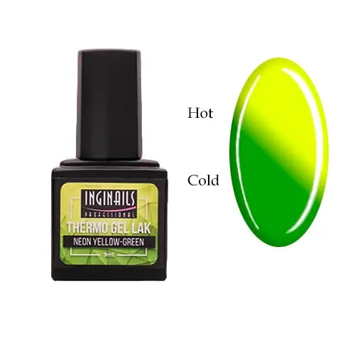 Farebný thermo gél lak Inginails Professional - Neon Yellow-Green