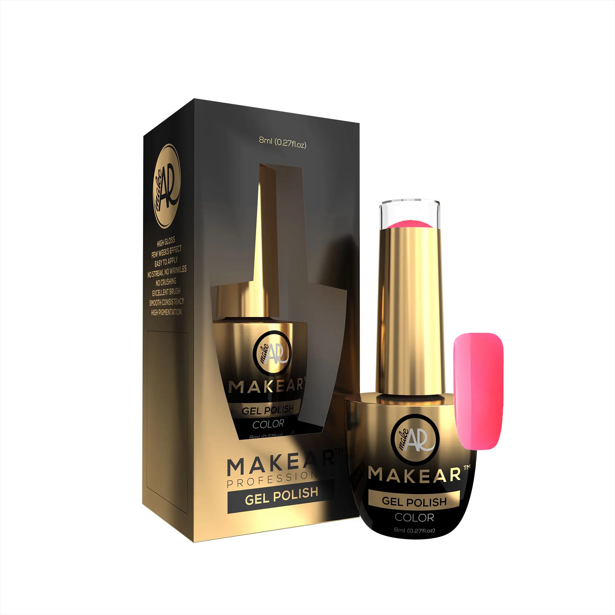 Makear Farebný gél lak - Neon pink - N03, 8ml