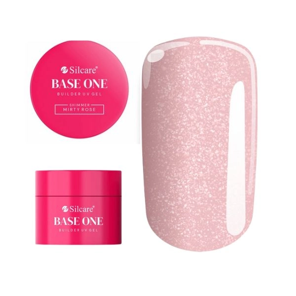 UV stavebný gél na nechty Silcare Base One Gel – Shimmer Misty Rose, 50g