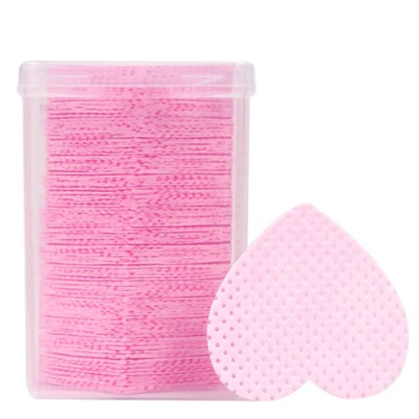 Perforované tampóny na nechty - ružové srdiečka, 200ks