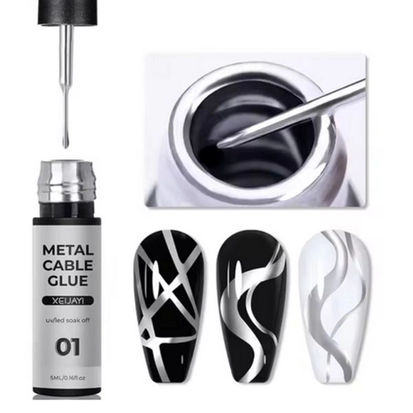 UV/LED gél na zdobenie 01 - Silver, 5ml