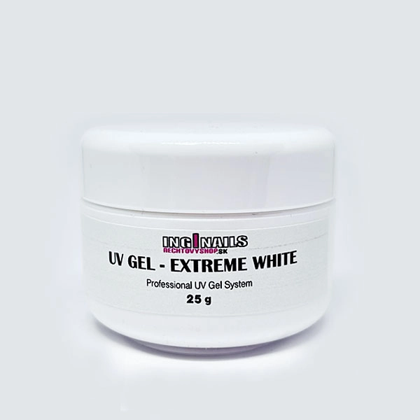 Modelovací UV gél Inginails - Extreme White, 25g