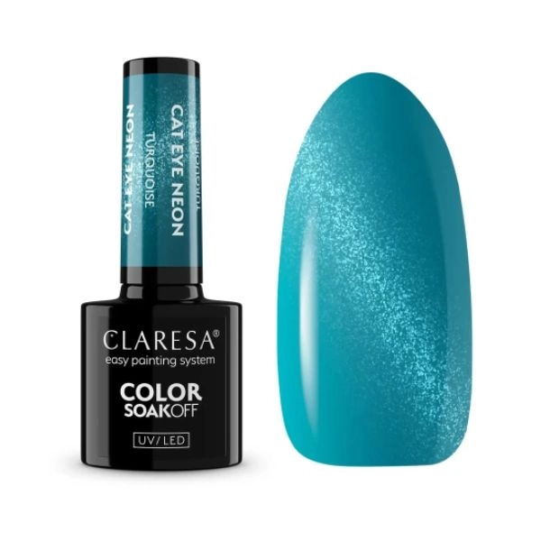 Claresa UV/LED Color Soak Off - Cat Eye Neon Turquoise, 5g