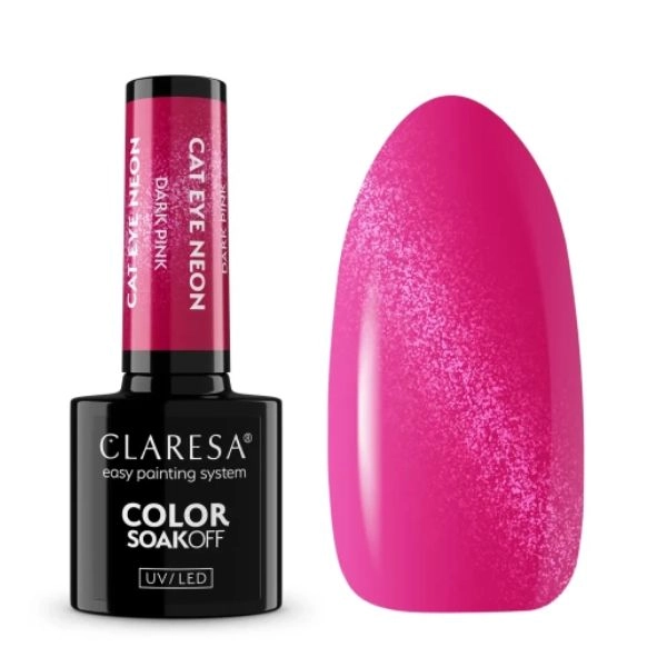 Claresa UV/LED Color Soak Off - Cat Eye Neon Dark Pink, 5g
