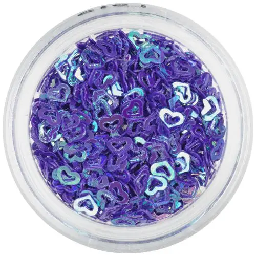 Flitrové srdiečka obrysové - tmavofialové