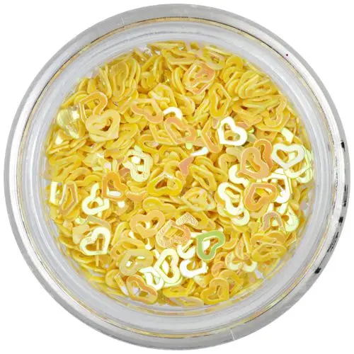 Flitrové srdiečka obrysové - žlté