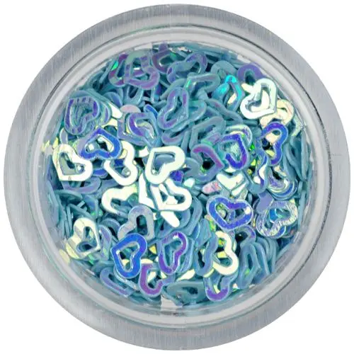 Flitrové srdiečka obrysové - svetlomodré