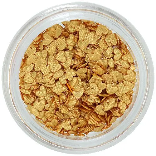 Látkové nechtové ozdoby - béžové srdiečka